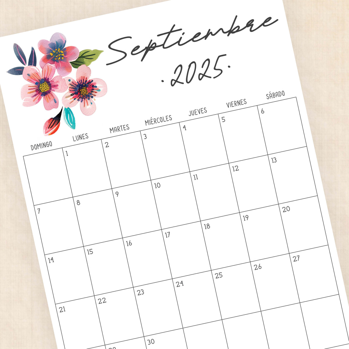 Calendario 2025 para imprimir