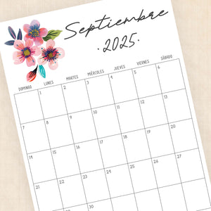 Calendario 2025 para imprimir