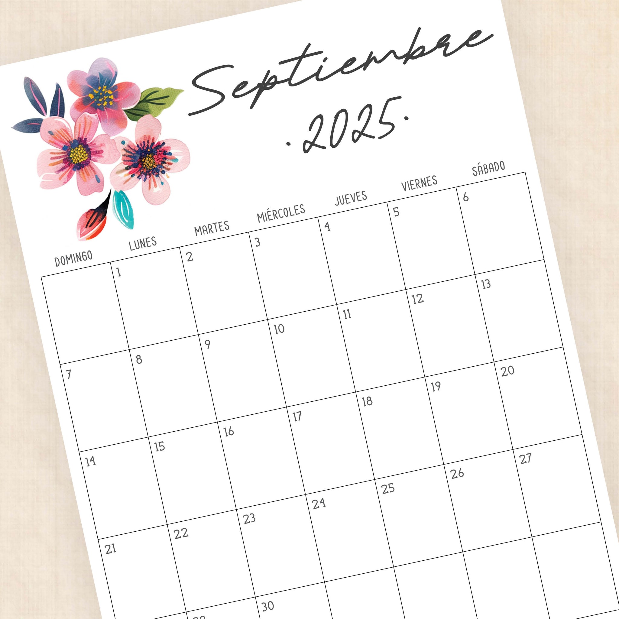 Calendario 2025 para imprimir