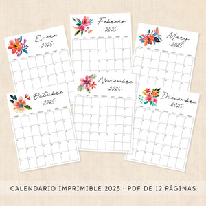 Calendario 2025 para imprimir