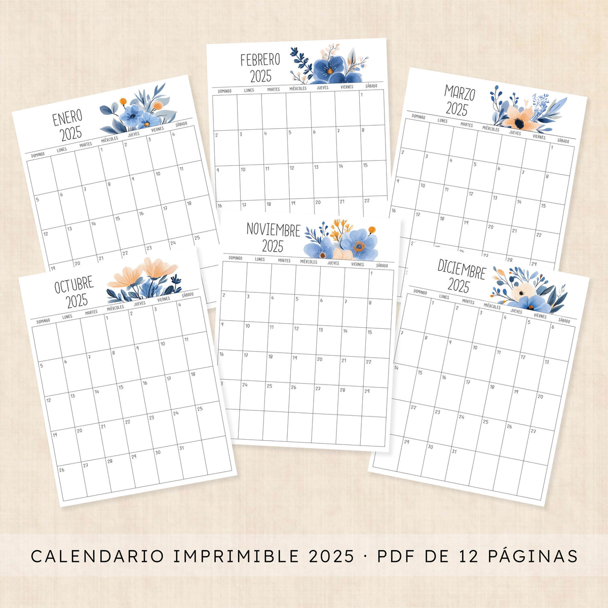 Calendario 2025 para imprimir