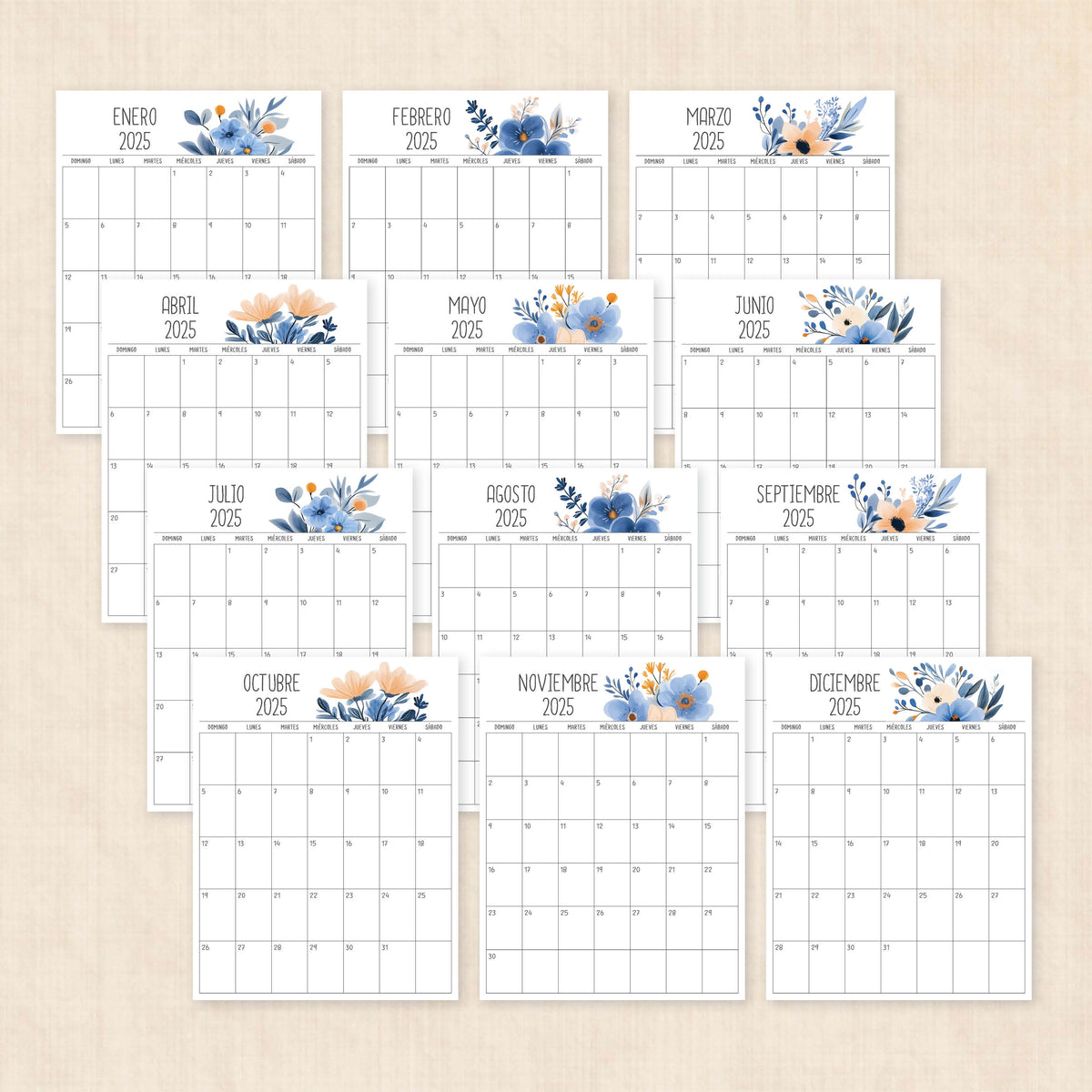 Calendario 2025 para imprimir