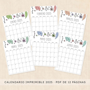 Calendario 2025 para imprimir
