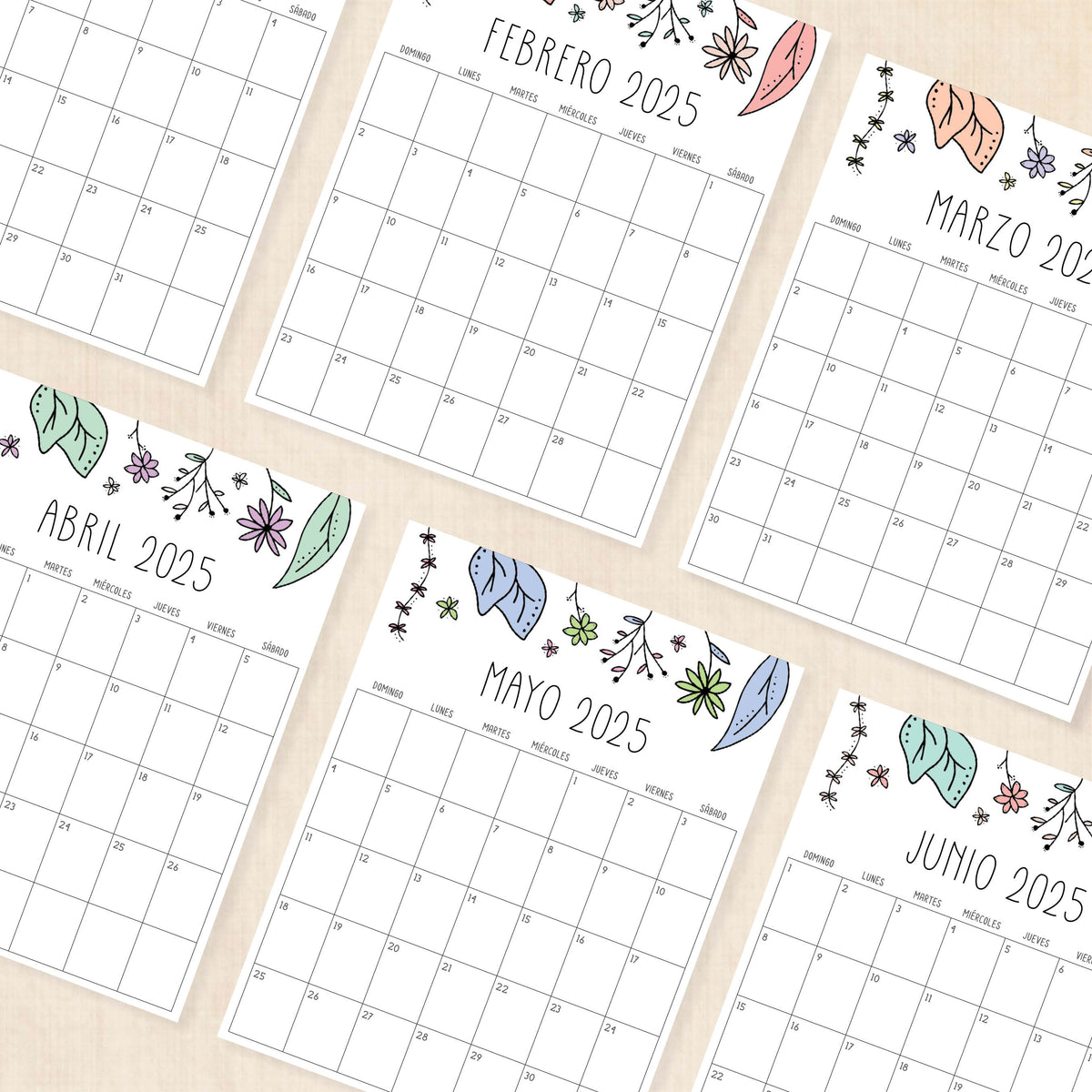 Calendario 2025 para imprimir