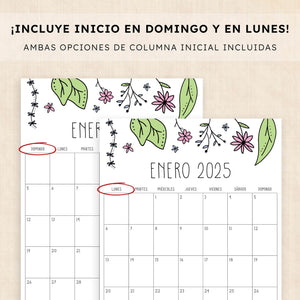 Calendario 2025 para imprimir