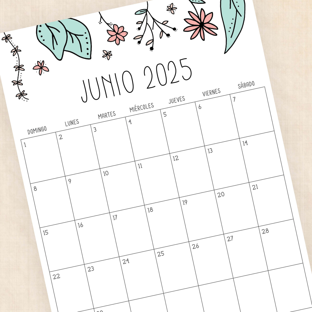 Calendario 2025 para imprimir
