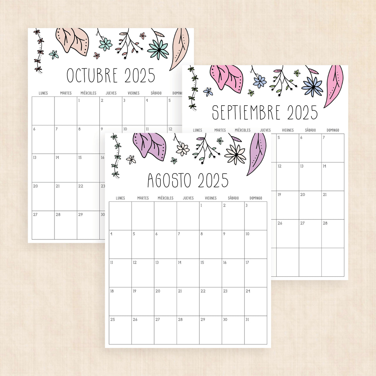 Calendario 2025 para imprimir