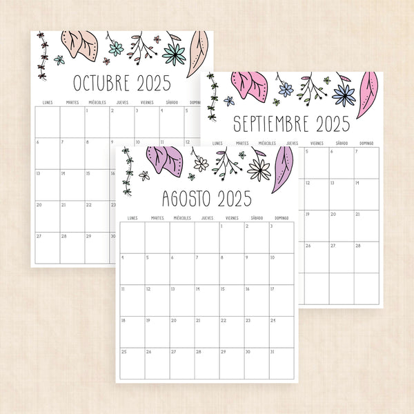 Calendario 2025 para imprimir