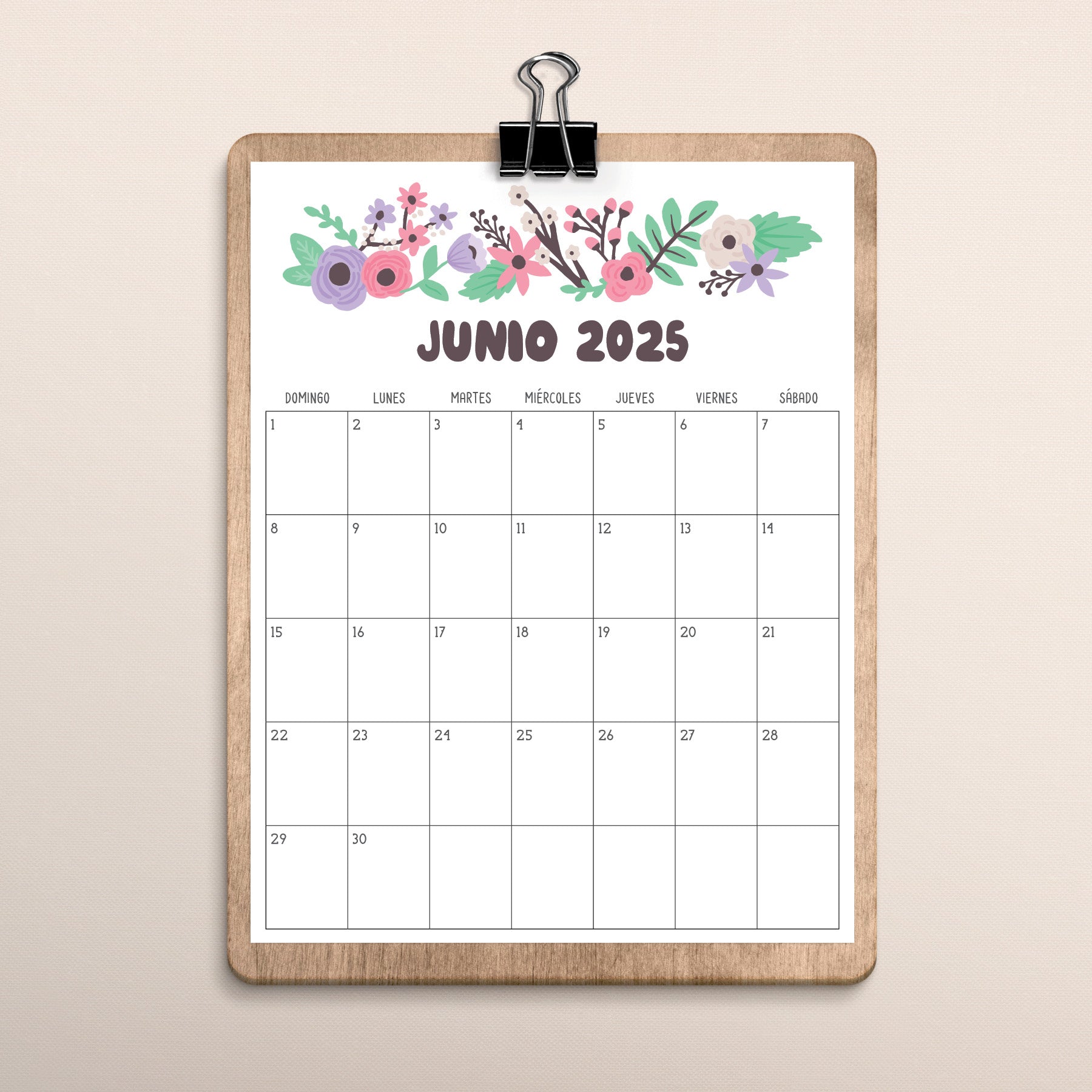 Calendario 2025 para imprimir