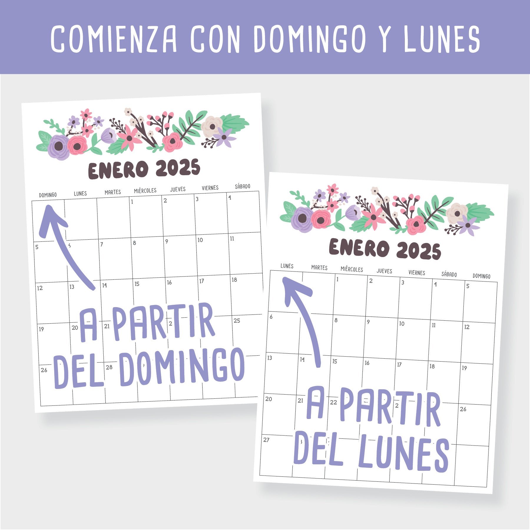 Calendario 2025 para imprimir