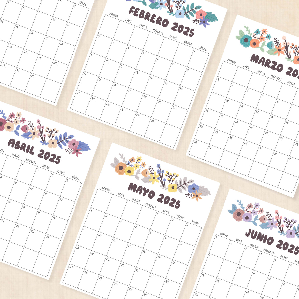 Calendario 2025 para imprimir