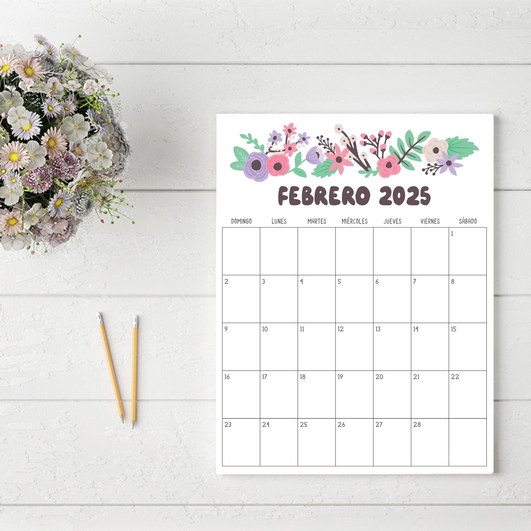 Calendario 2025 para imprimir