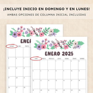 Calendario 2025 para imprimir