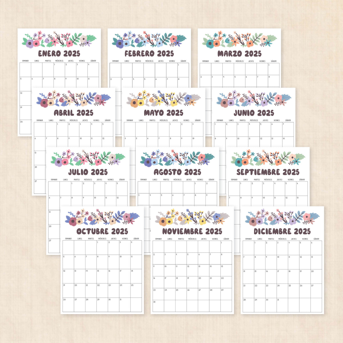 Calendario 2025 para imprimir