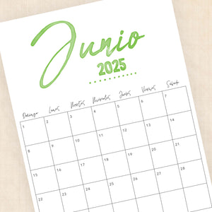 Calendario 2025 para imprimir
