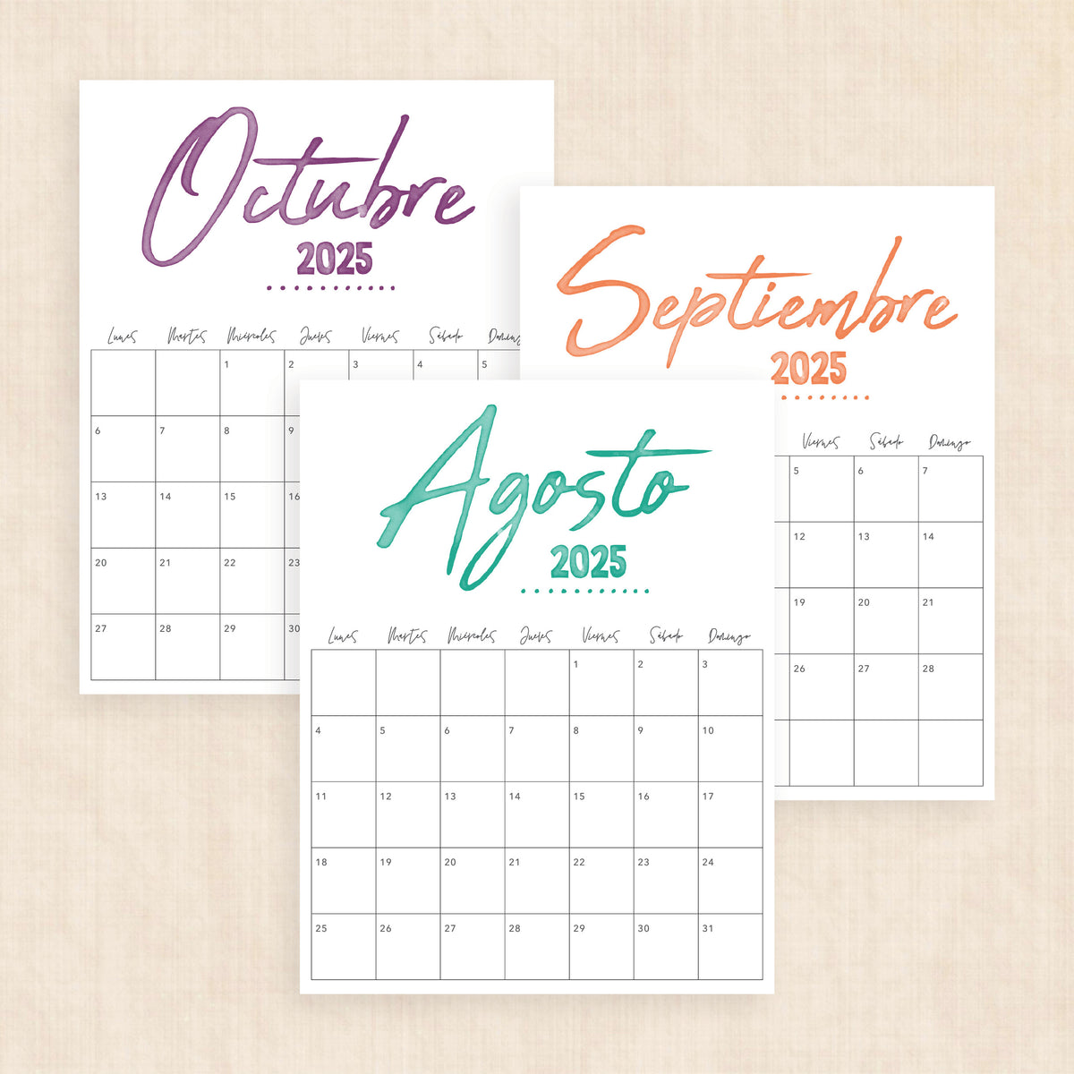 Calendario 2025 para imprimir