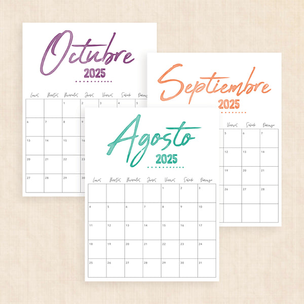 Calendario 2025 para imprimir