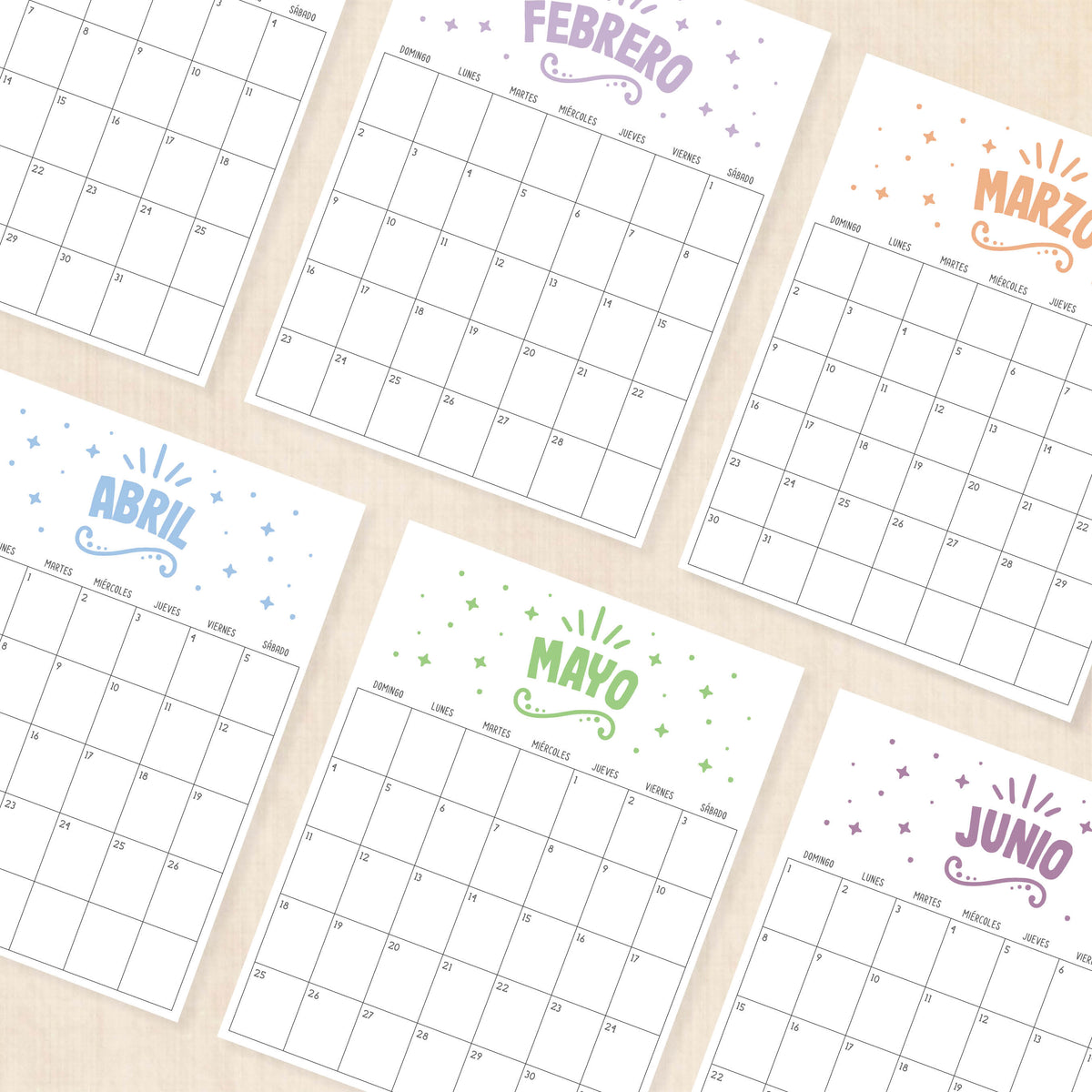 Calendario 2025 para imprimir