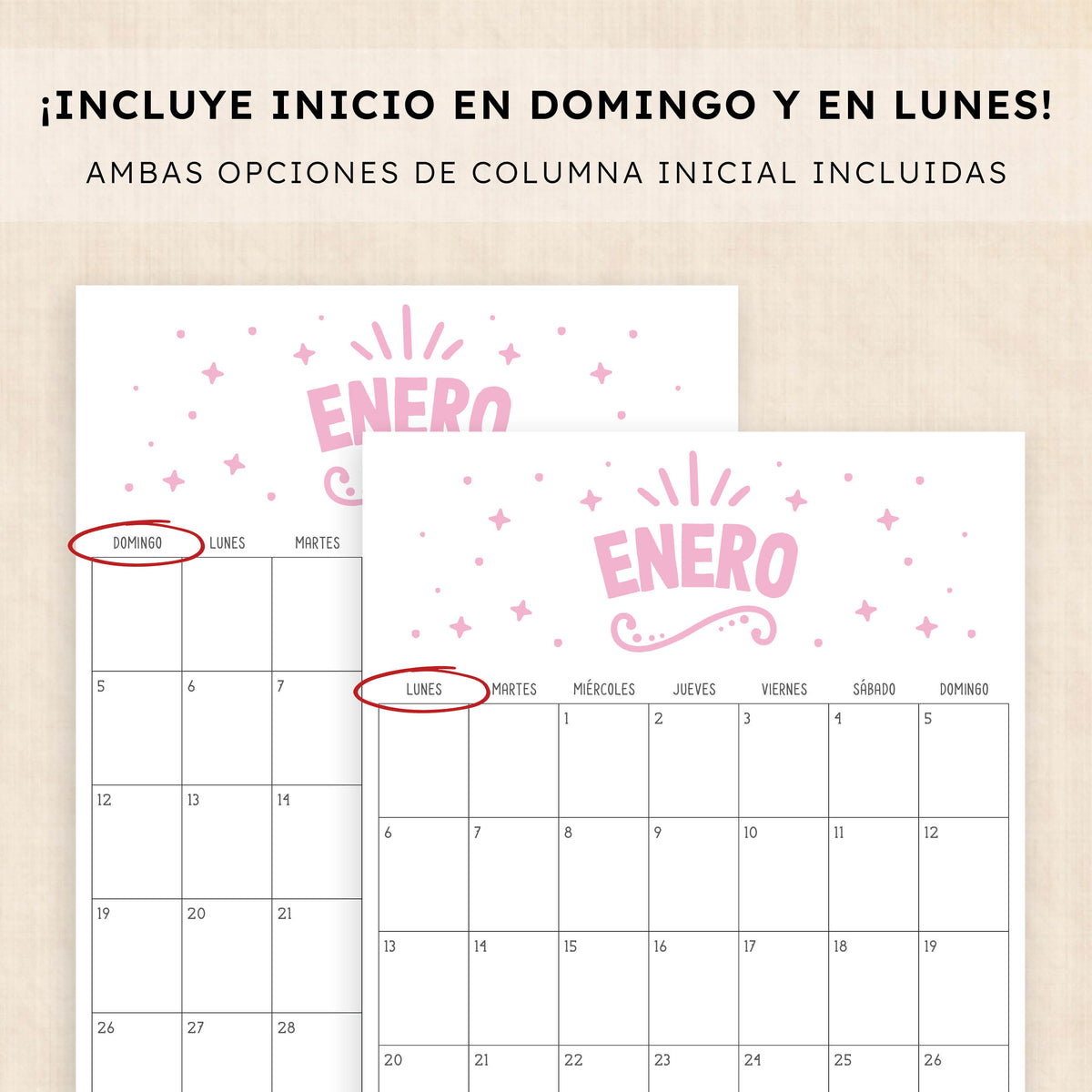 Calendario 2025 para imprimir