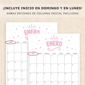 Calendario 2025 para imprimir