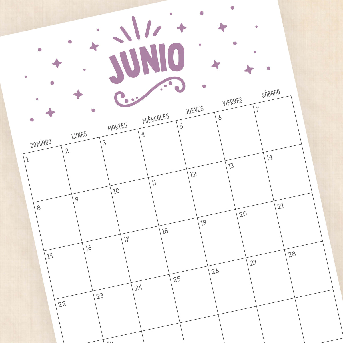 Calendario 2025 para imprimir