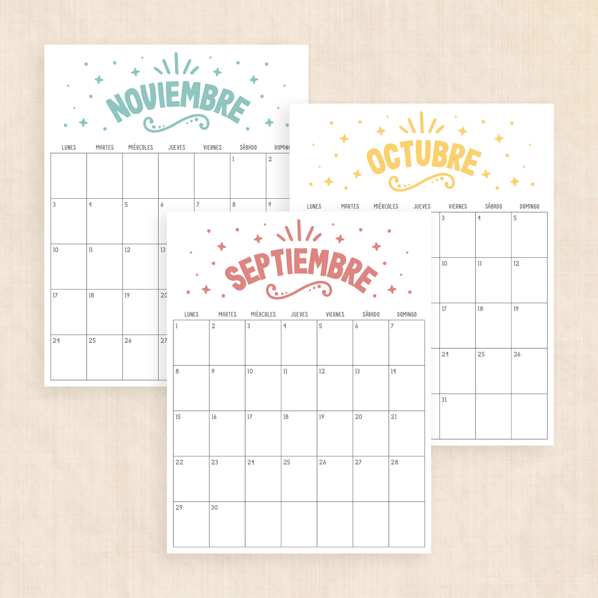 Calendario 2025 para imprimir