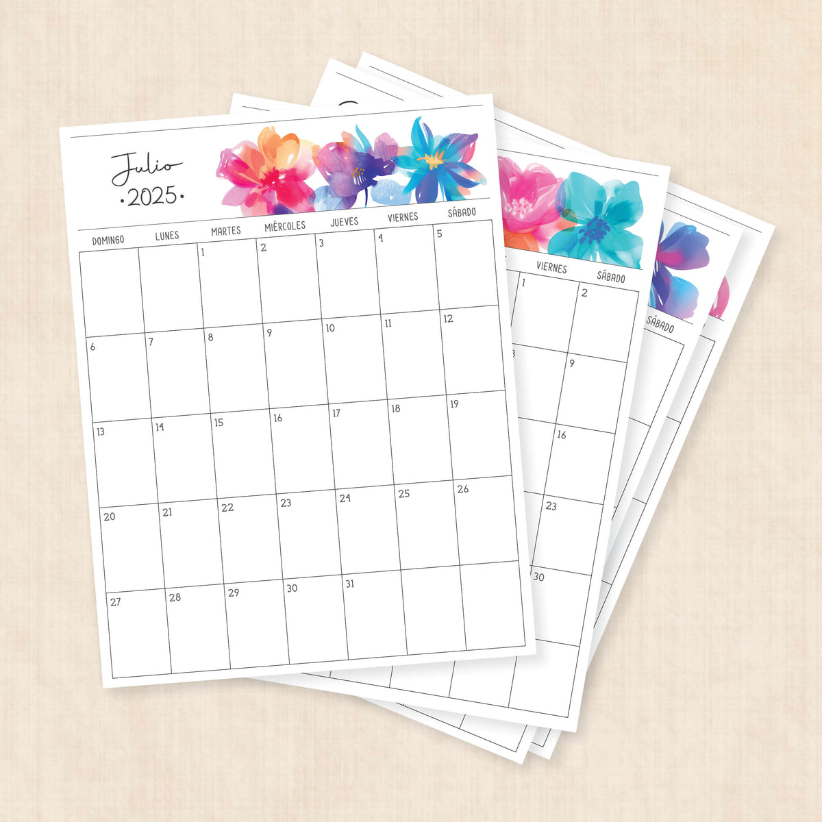 Calendario 2025 para imprimir