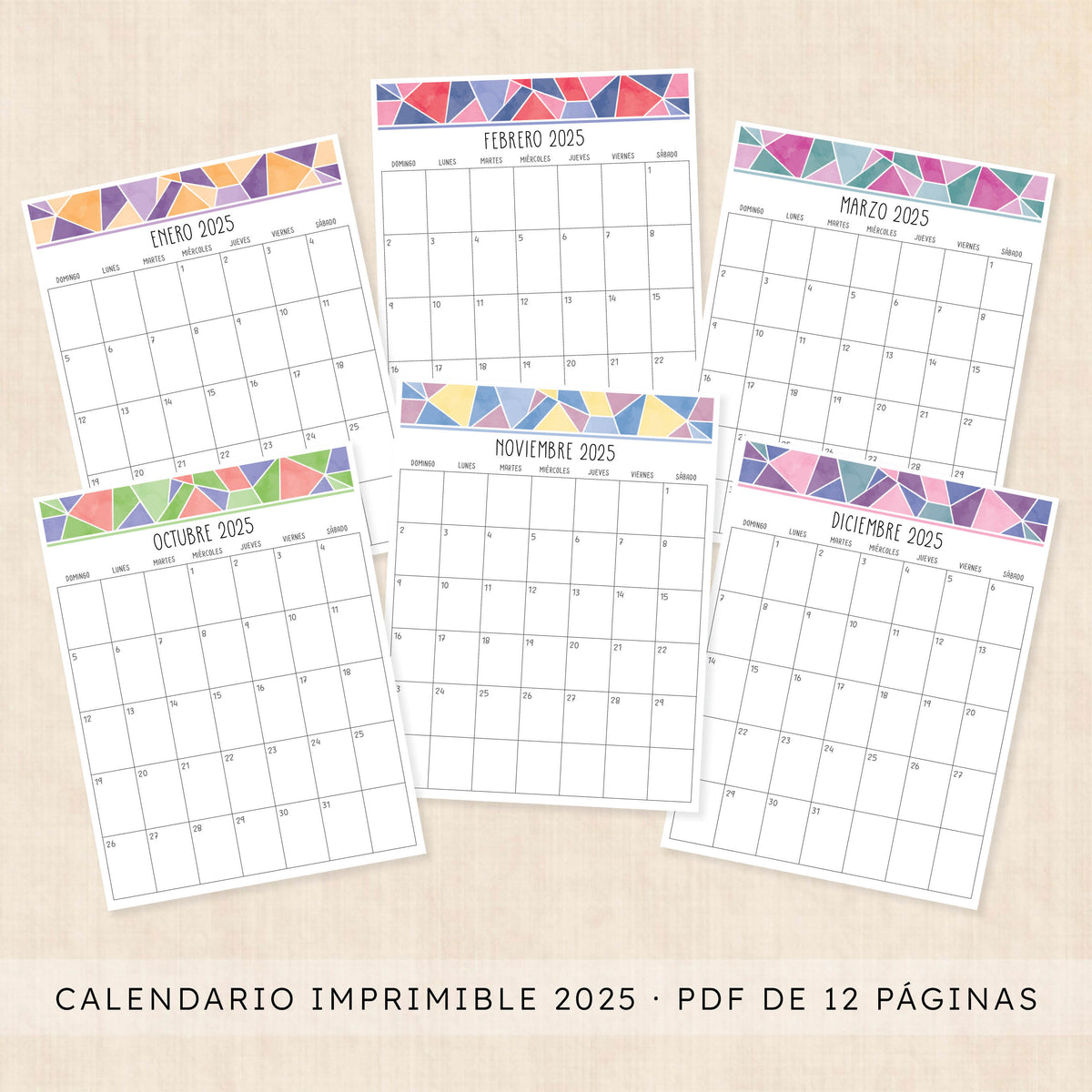 Calendario 2025 para imprimir