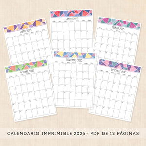 Calendario 2025 para imprimir