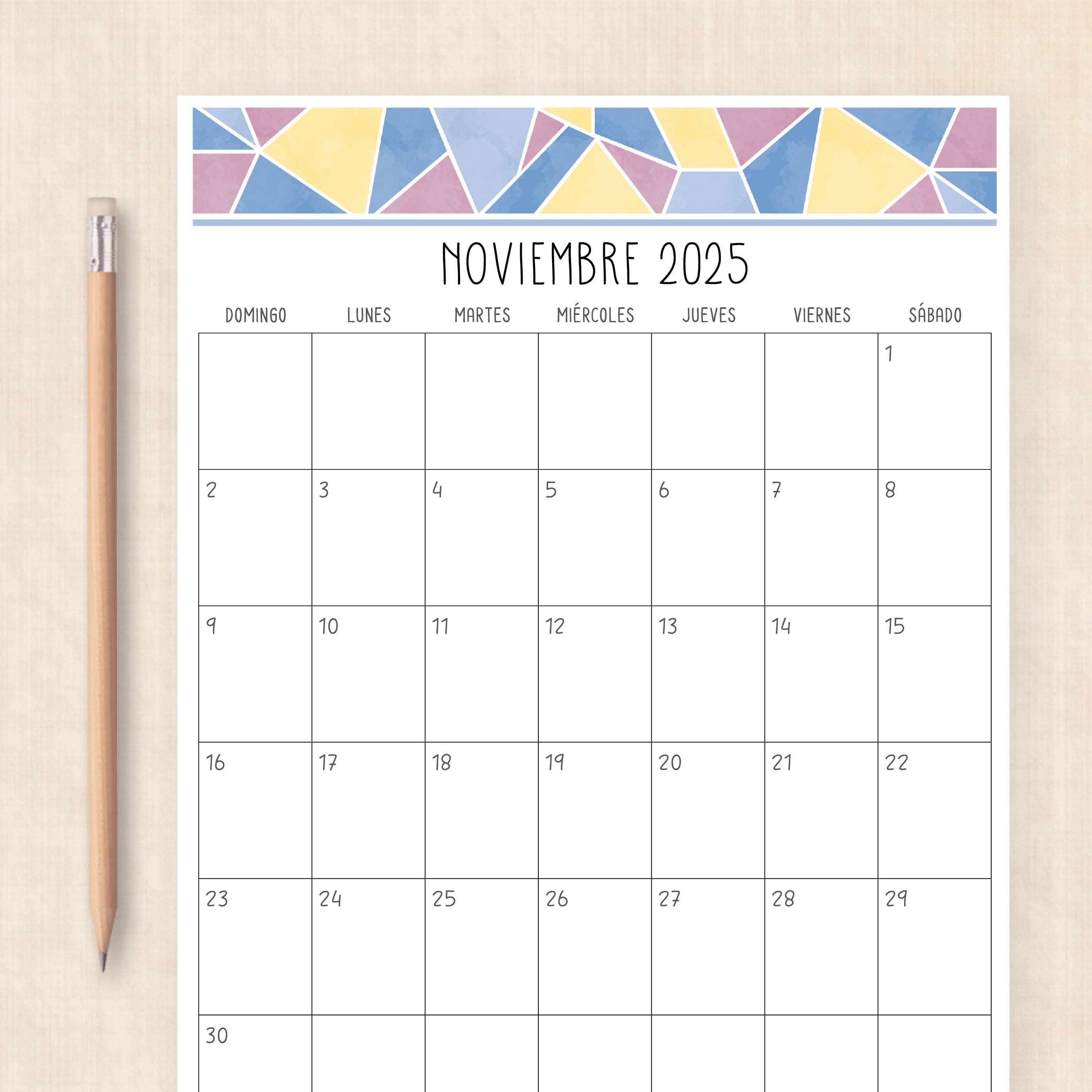 Calendario 2025 · Tidy Plans