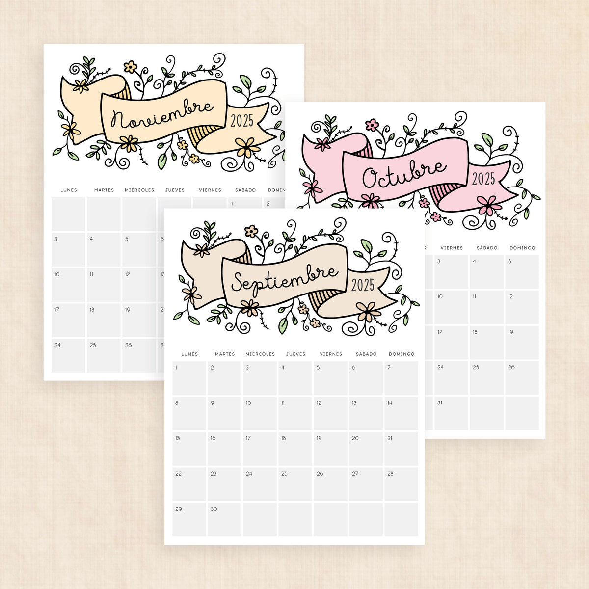 Calendario 2025 para imprimir