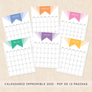 Calendario 2025 para imprimir