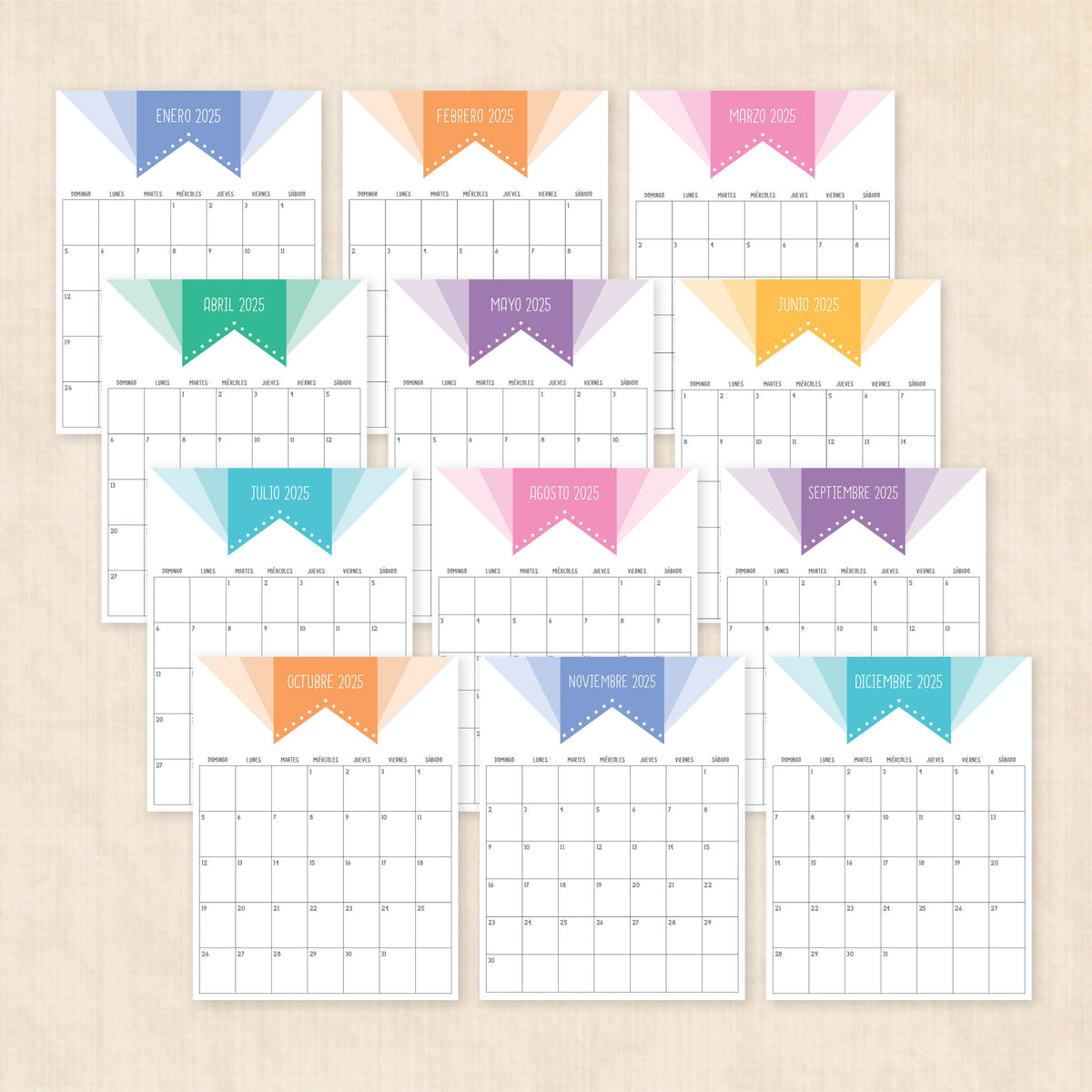Calendario 2025 para imprimir