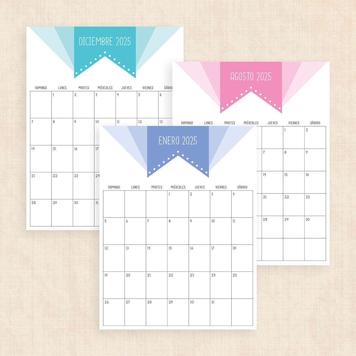 Calendario 2025 para imprimir