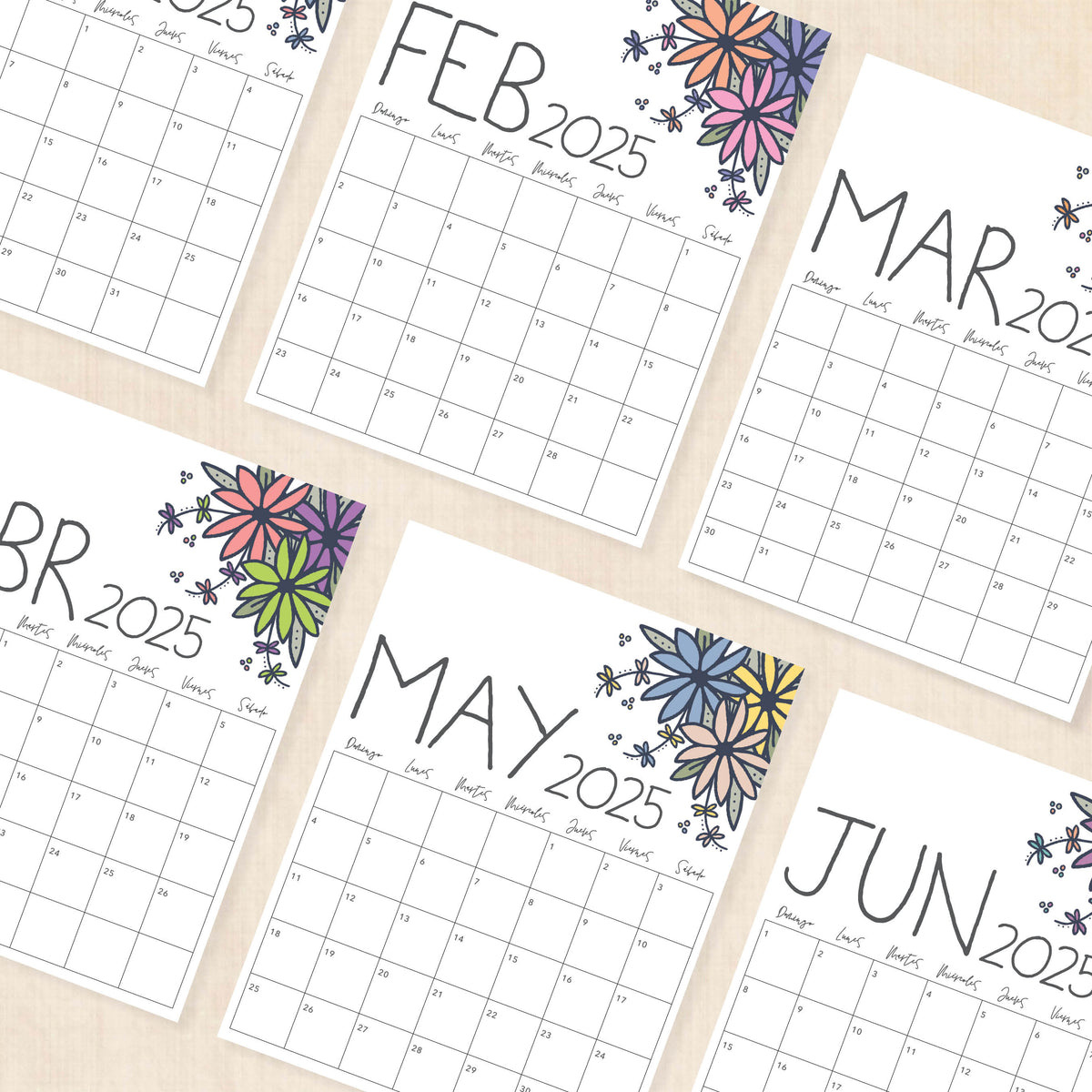 Calendario 2025 para imprimir