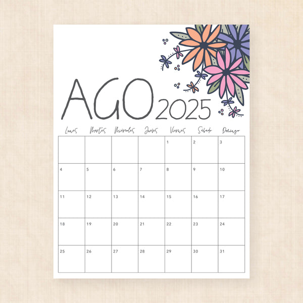 Calendario 2025 para imprimir
