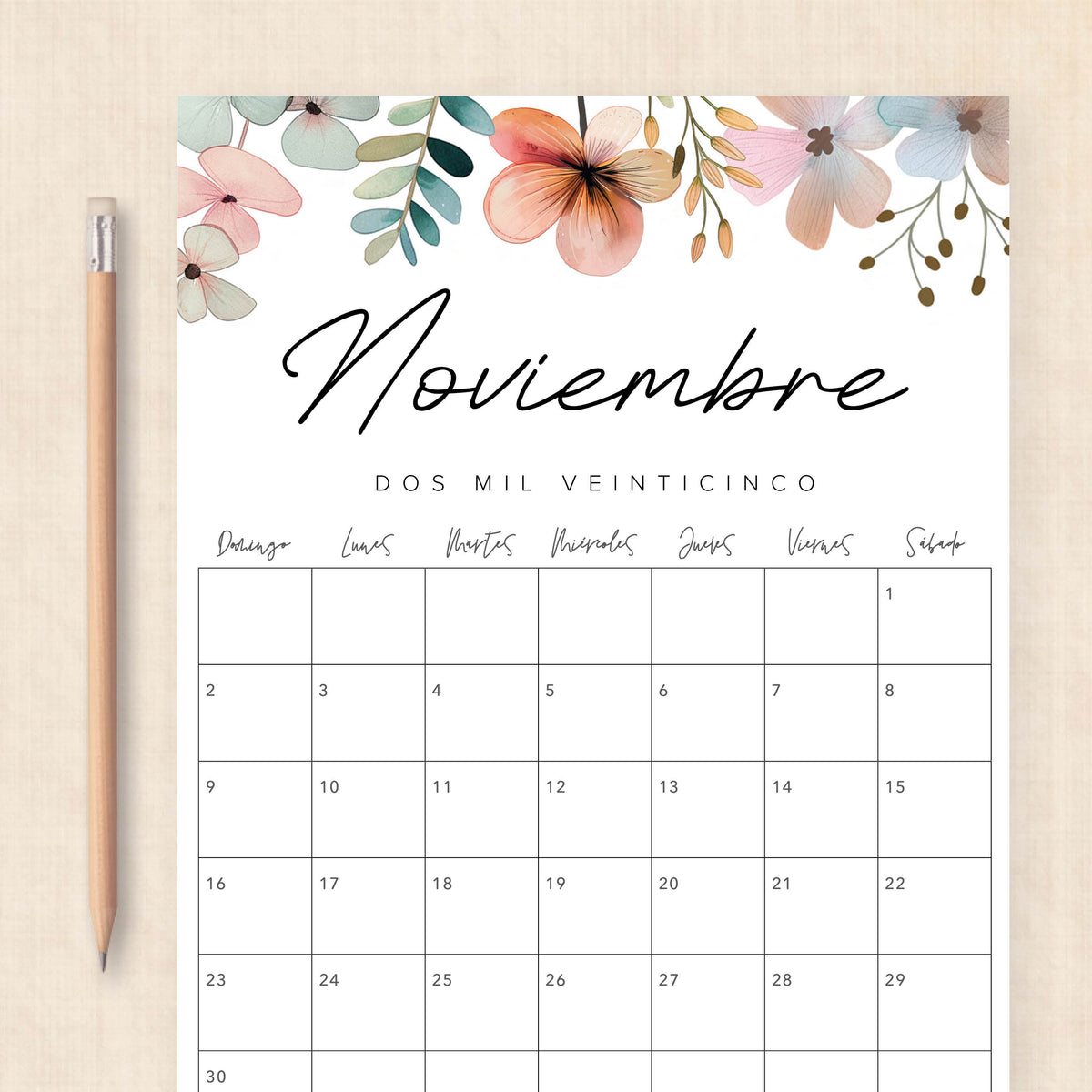 Calendario 2025 para imprimir