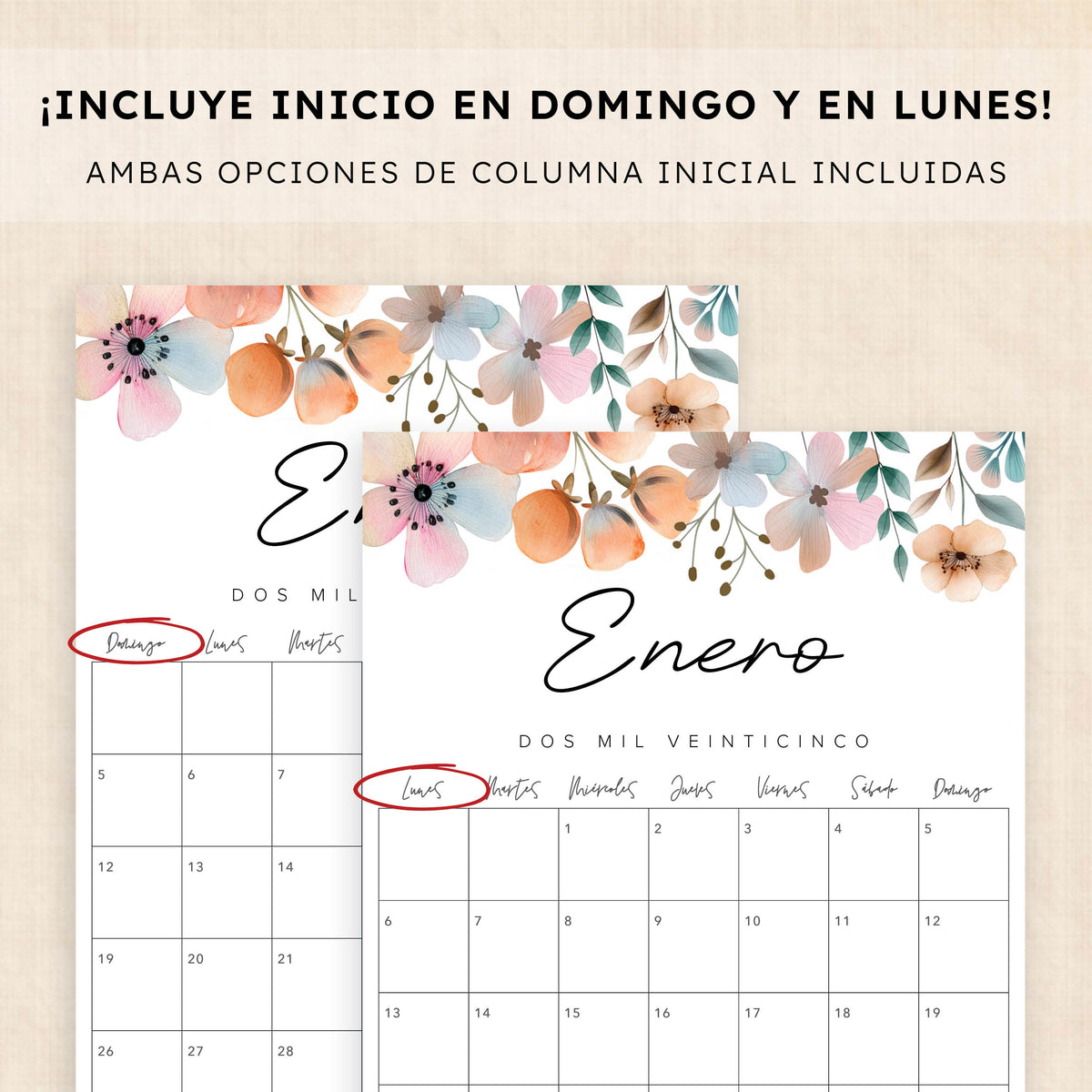 Calendario 2025 para imprimir
