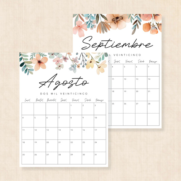 Calendario 2025 para imprimir