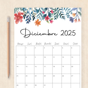 Calendario 2025 para imprimir
