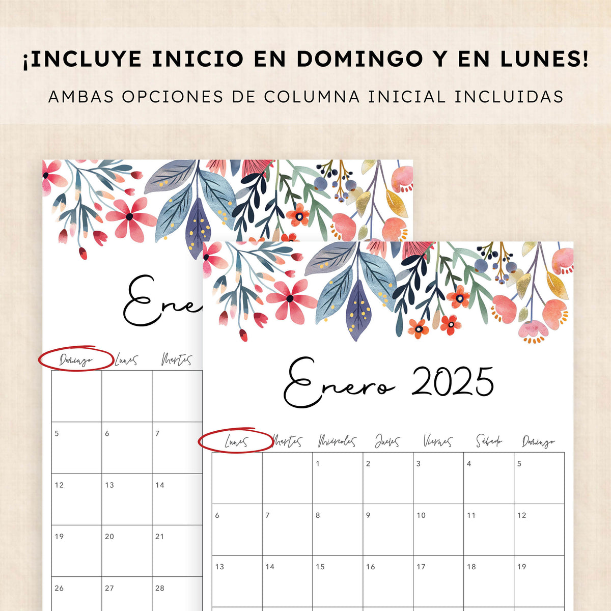 Calendario 2025 para imprimir