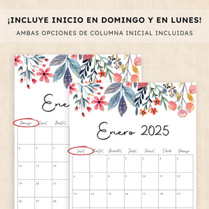 Calendario 2025 para imprimir