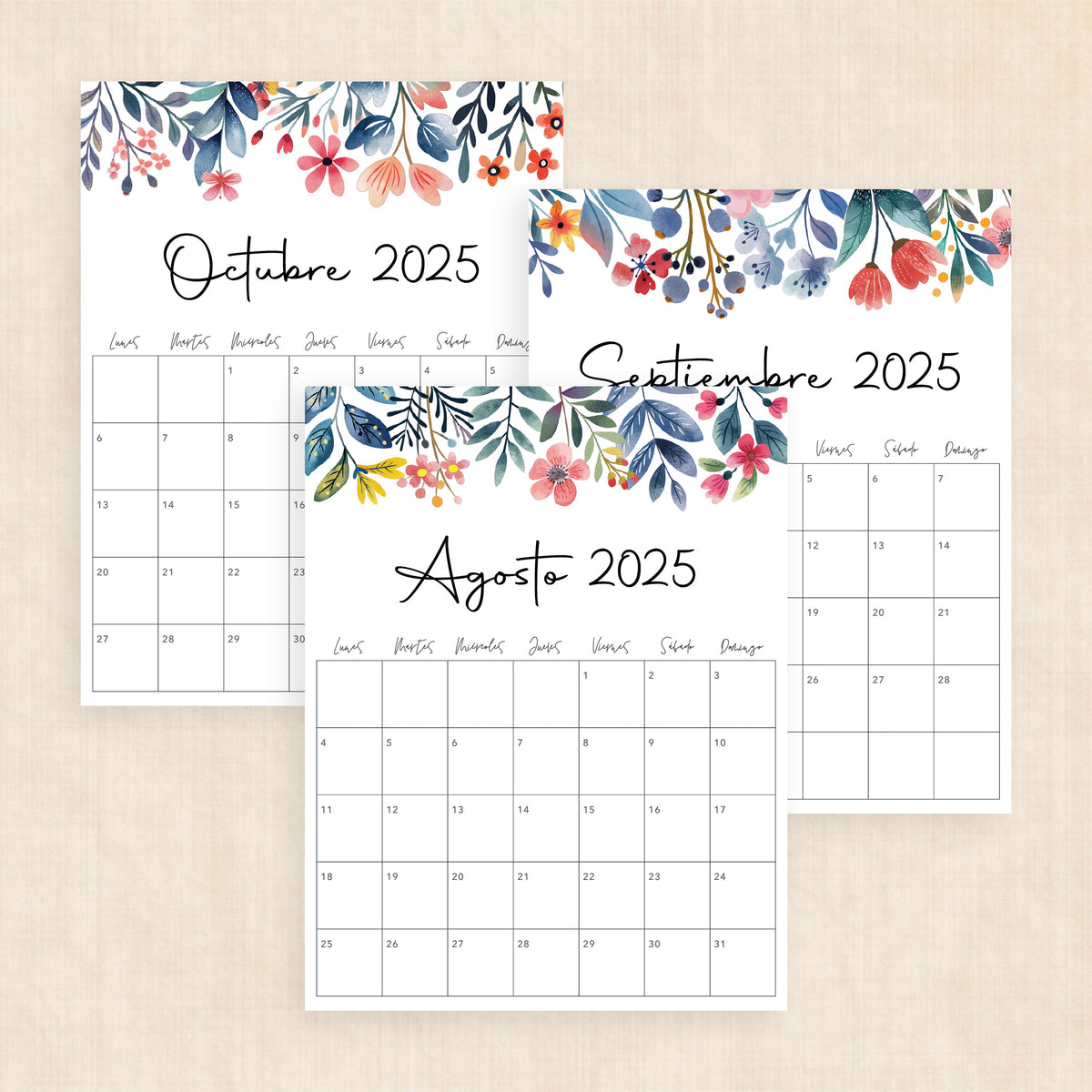 Calendario 2025 para imprimir