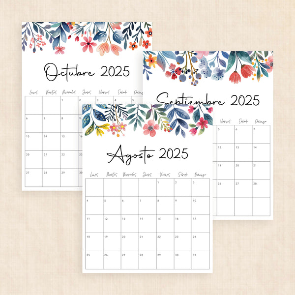 Calendario 2025 para imprimir