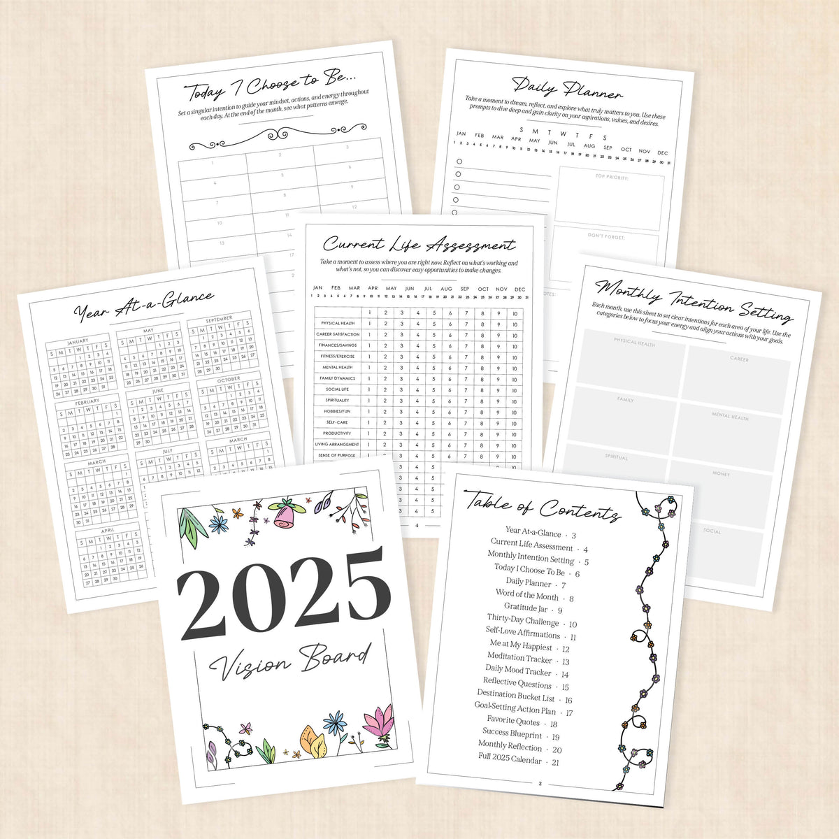 2025 vision board template