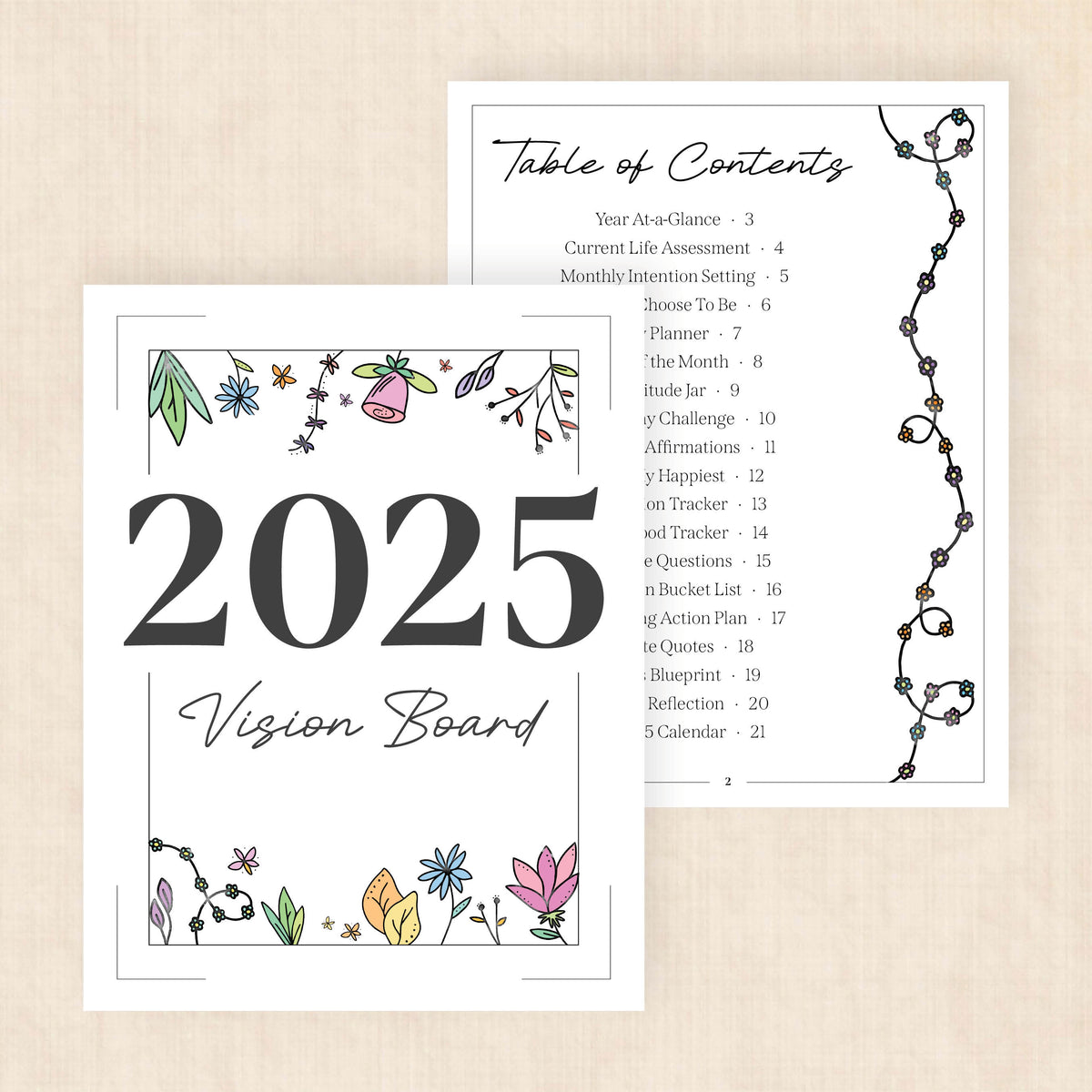 2025 vision board template
