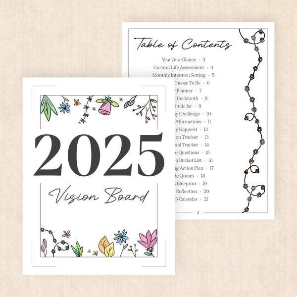 2025 vision board template