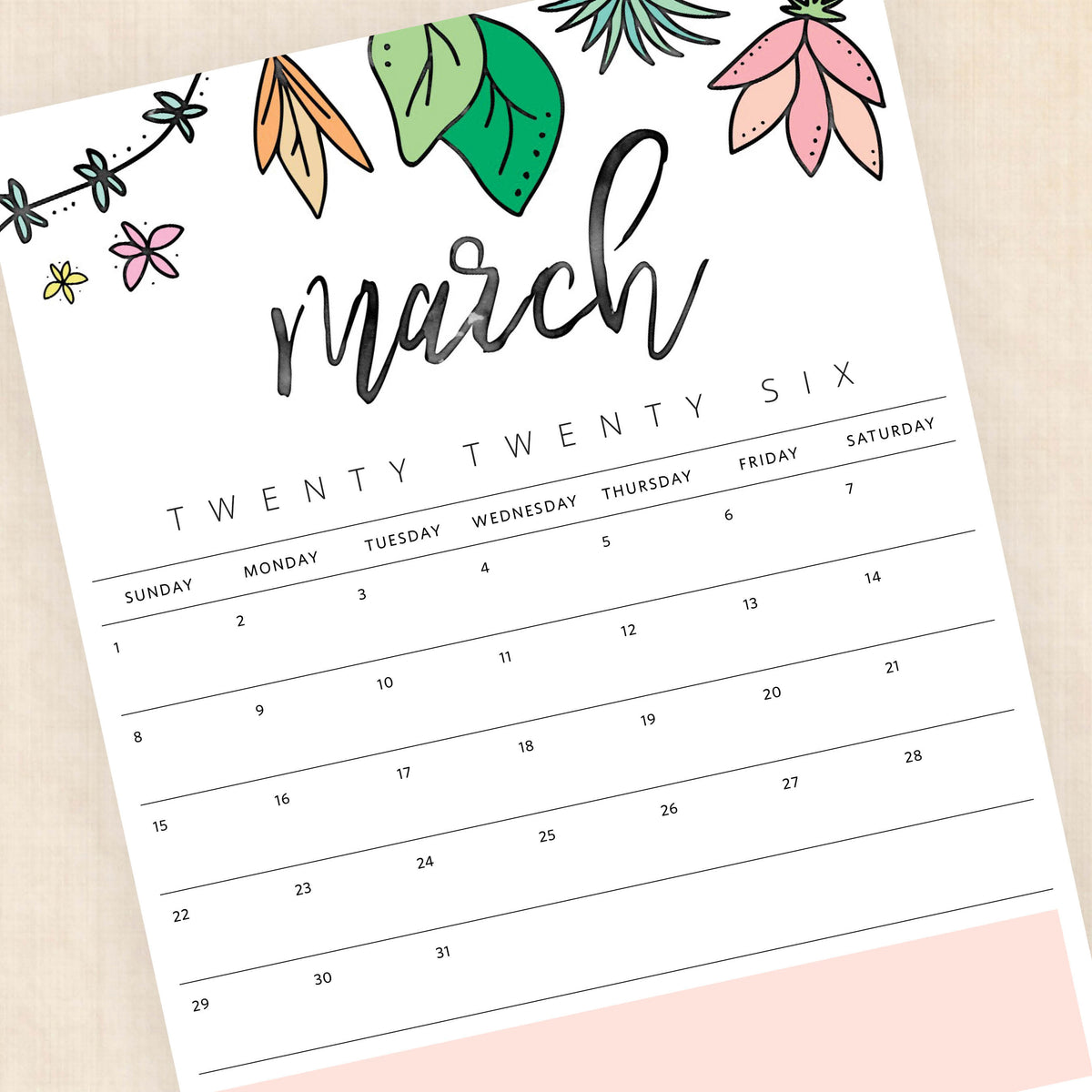 Printable 2026 Calendar