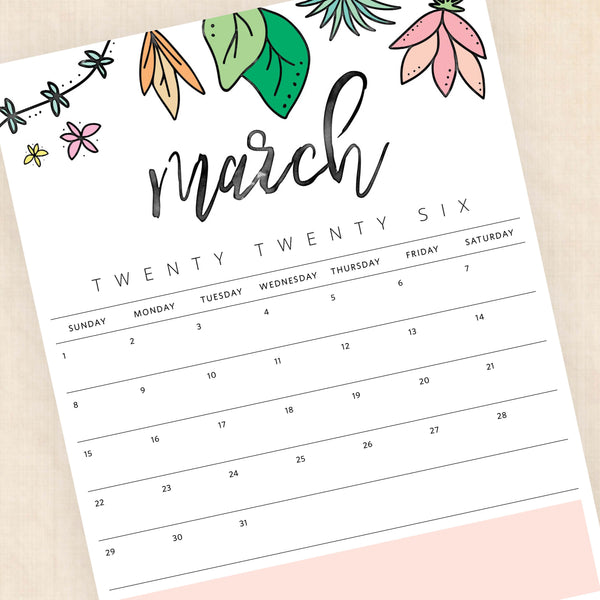Printable 2026 Calendar
