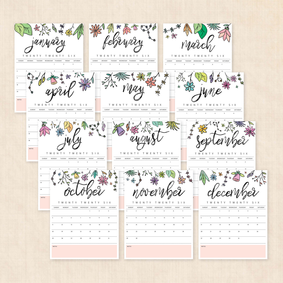 Printable 2026 Calendar